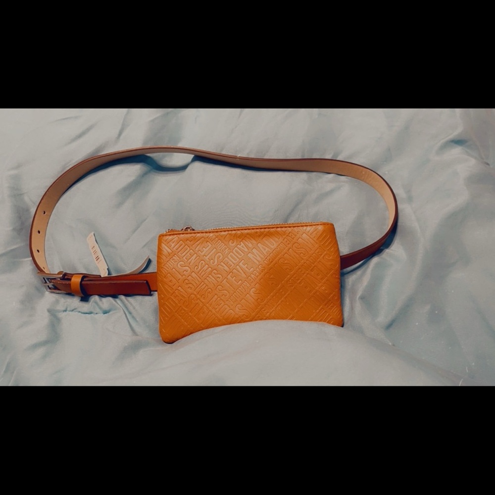 Steve Madden Orange and Brown Leather Belt